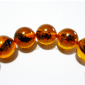 Real Natural Gems Gemstones Semi precious Stone gemstone Mexican Yellow Amber 100% Big large huge round ball shape bead beads bracelet bracelets Jewelry bee ant animal insect Fly Butterfly elastic 