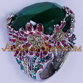 ซื้อ ขาย เครื่องประดับ เพชร คริสตัล คริสตัน สวารอฟสกี้ ชวารอฟสกี Swarovski Crystal Element Diamond Multi-Color Beautiful Anemone Flower Brand Designed Desiner Big Large Huge Jumbo Cocktail Ring Rings Fashion 